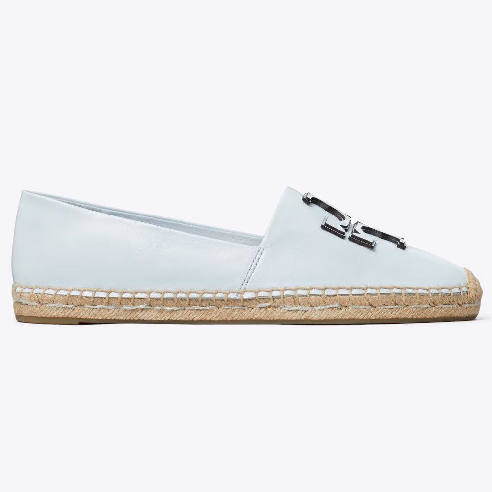 Tory Burch $228 Ines Espadrille Flats Pale Icy Blue Leather 9.5 10 - Picture 4 of 8